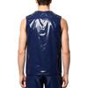 S-3XL Men Vinyl Waterproof Reusable Tank Top Round Neck Sleeveless Press Buttons At Shoulder and Sides for Gymnastics Workout Exercise