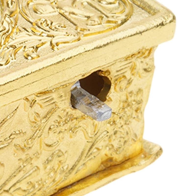 Antiker Gesangsvogel-Schmuck aus Legierung mit geprägtem Engelsmuster Mechanische Spieluhr für Schreibtisch Regal Display Geschenk