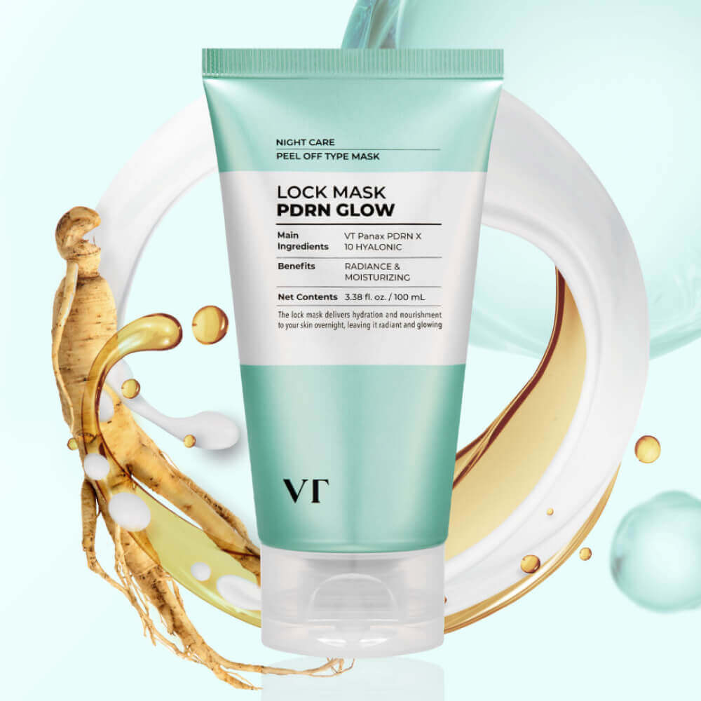 VT COSMETICS PDRN GLOW LOCK MASK 100ml/ VISIBLE GLOW & FIRMNESS, Moisturizing, Korean Cosmetics, Kbeauty