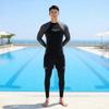 Men's Gray Long-sleeved Swimsuit Suit Set Boys Sunscreen Surfing Adult Anti-embarrassment Swimming Pants