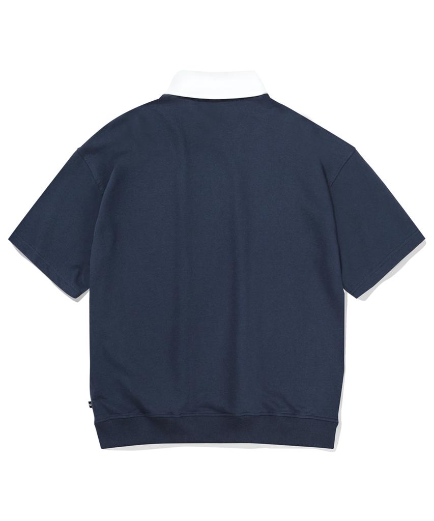GAINSBORO Arch Logo Collar Sweatshirt_Navy