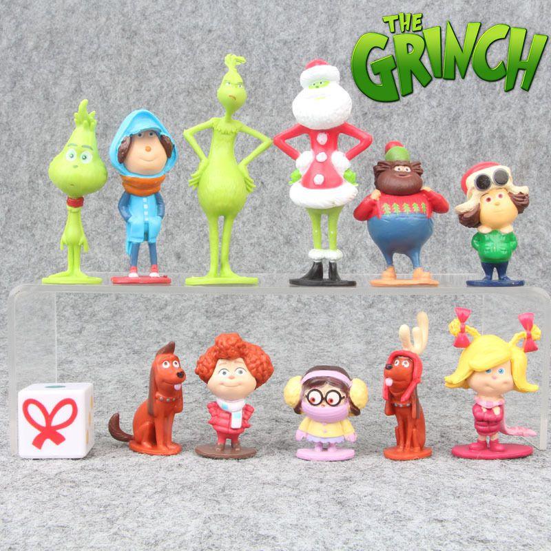 12 ks Grinch akční figurka hračky vánoční dárek dort ozdoba mini model panenka dekorace