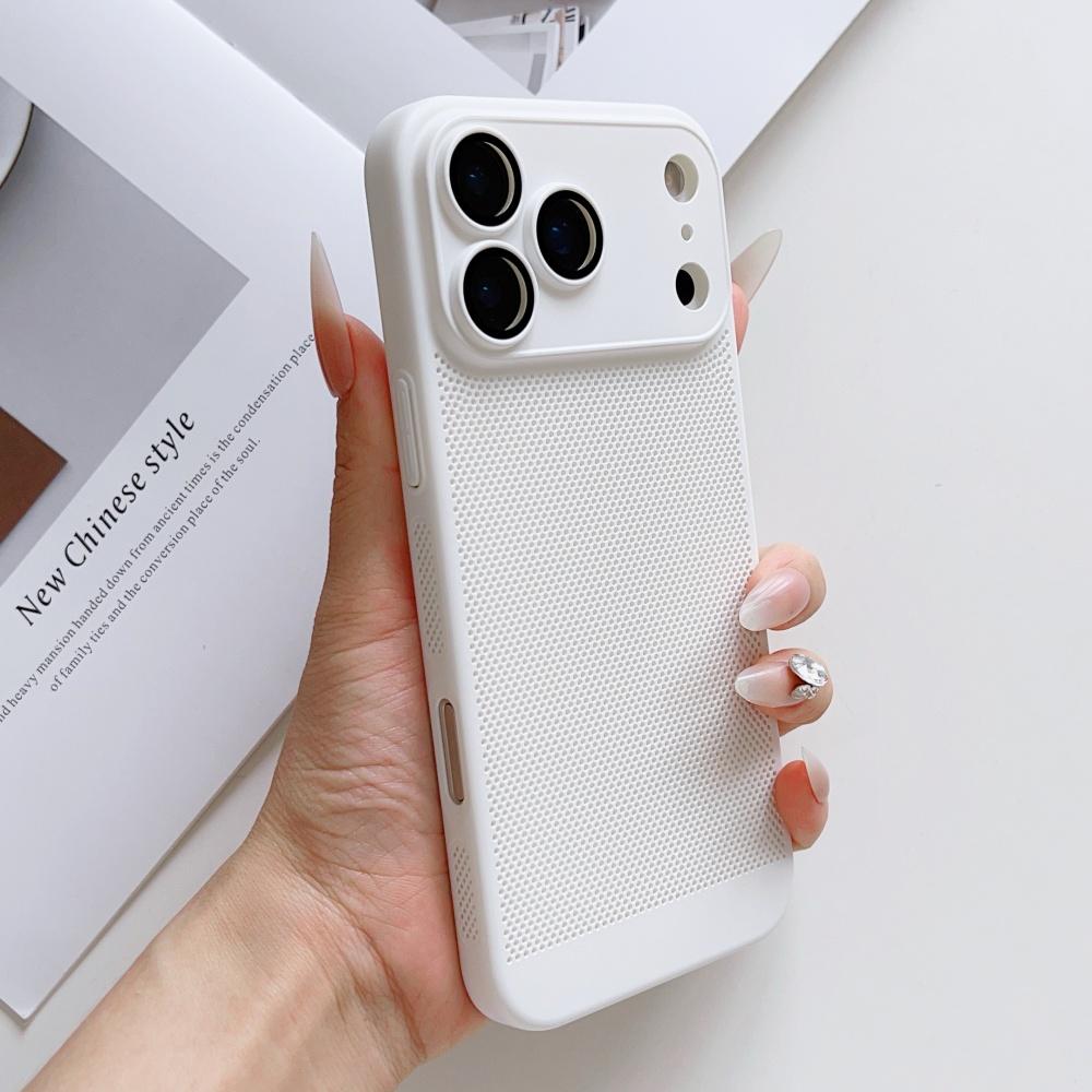 Frosted Heat Dissipation Mesh Breathable Phone Case For iPhone 17 Air 16E 16 15 14 13 12 11 Plus Pro Max Lens Film Protect Cover