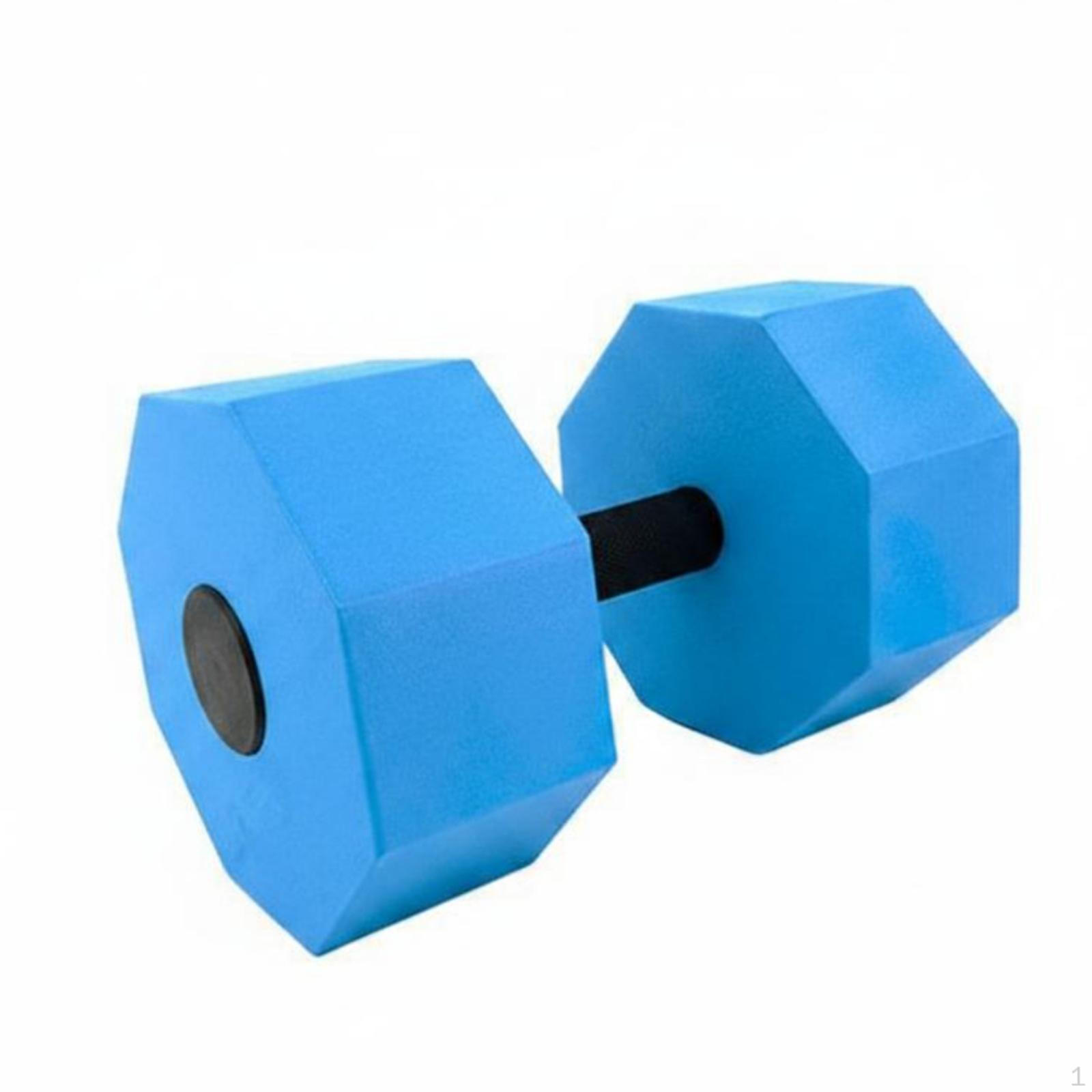 EVA Water Dumbbell Octagonal Foam Black Grip Blue
