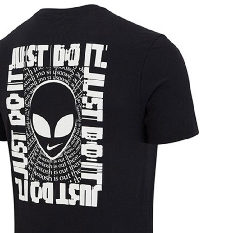 Nike Printed Letter Round Neck Short Sleeve T-Shirt Men Tops Black DH0020-010