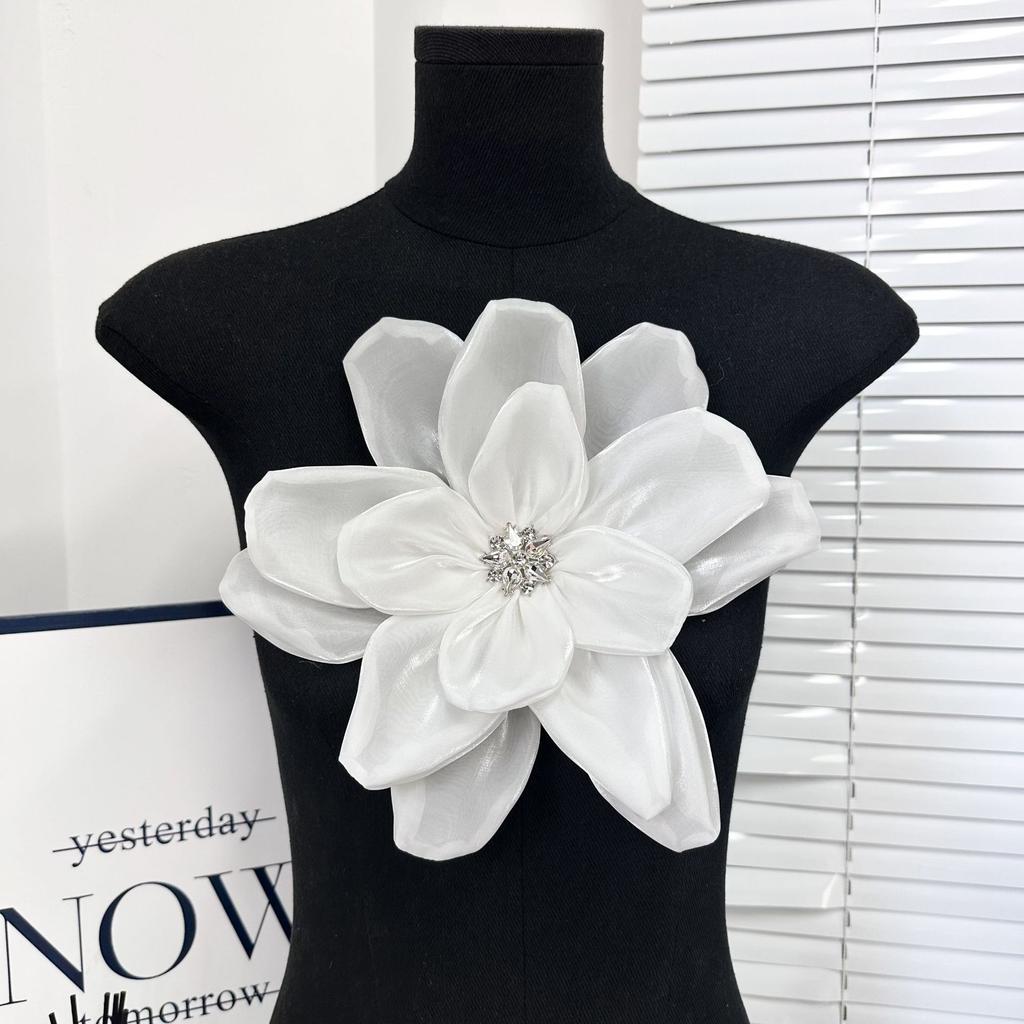 Handmade Diy Three-Dimensional Flower Accessories Chiffon Fabric Multi-Layer Three-Dimensional Large Flower Clothes Decoration Corsage Hot-Selling