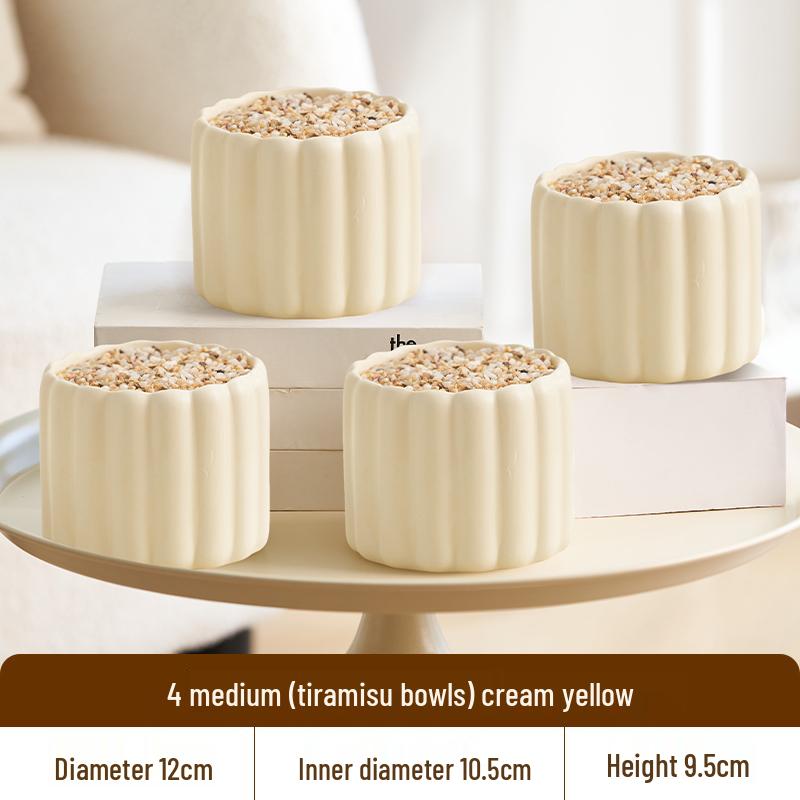 Nordic Style Cream Ceramic Succulent Pot for Phalaenopsis and Green Plants