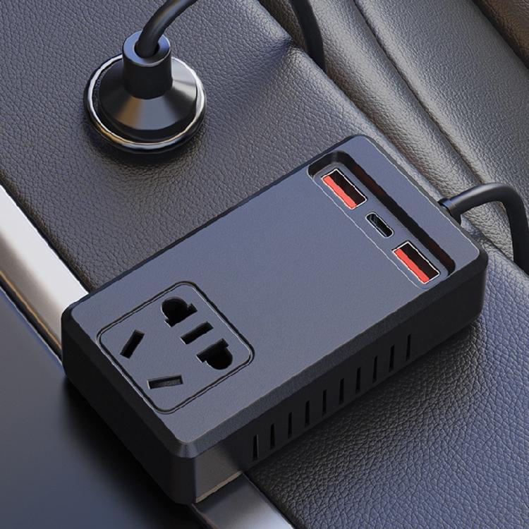 Multiple Device Car Inverter Power Adapter 150W 4 USB Ports Fast Charging Automotive Voltage Detection For Phones Laptop