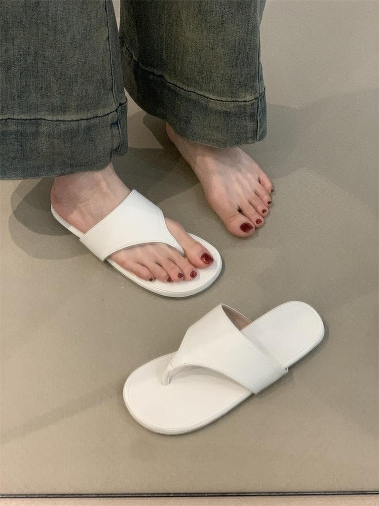 Niche Design Half Slippers Women's Shoes Fashion Toe Flat Bottom Holiday Drag