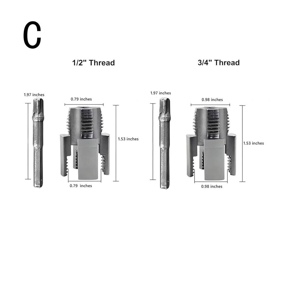 1pc Integrated Internal External Pipe Threading Tool Electric Drill Compatible PVC Pipe Threader Kit Pipe Thread Cutting Tool