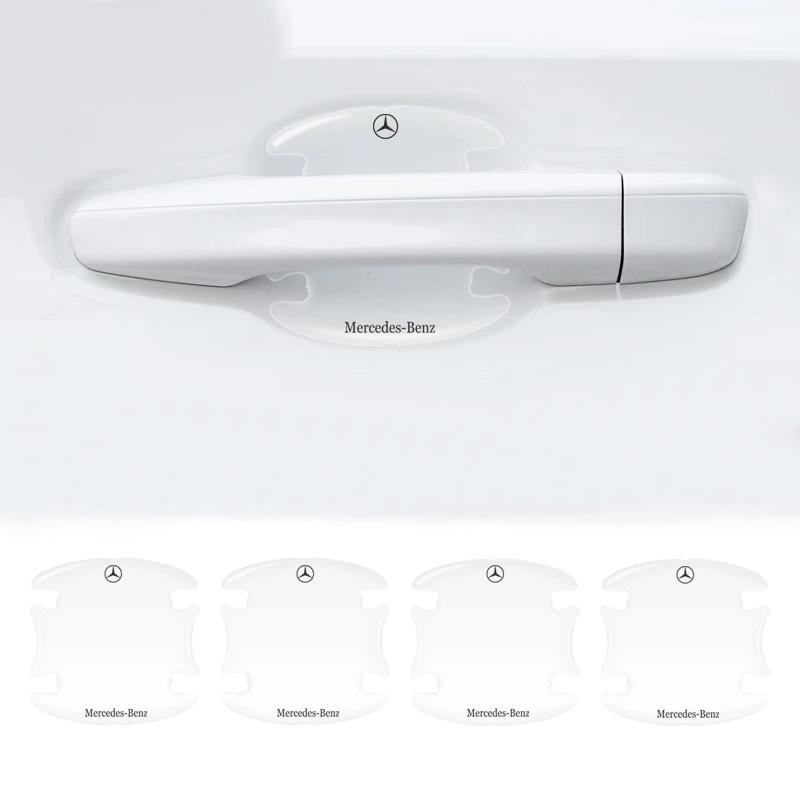 4pcs Transparent Car Door Handle Bowl Protector Film Anti-Scratch Sticker For Mercedes Benz W177 W205 W206 W213 W214 W216 AMG