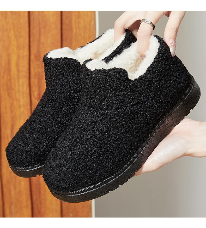 Mode Baumwollschuhe Winter neue Samt verdickte Schuhe grenzüberschreitend Zuhause vielseitig Mode Schneestiefel weiche Sohle Ein-Pedal Baumwollstiefel