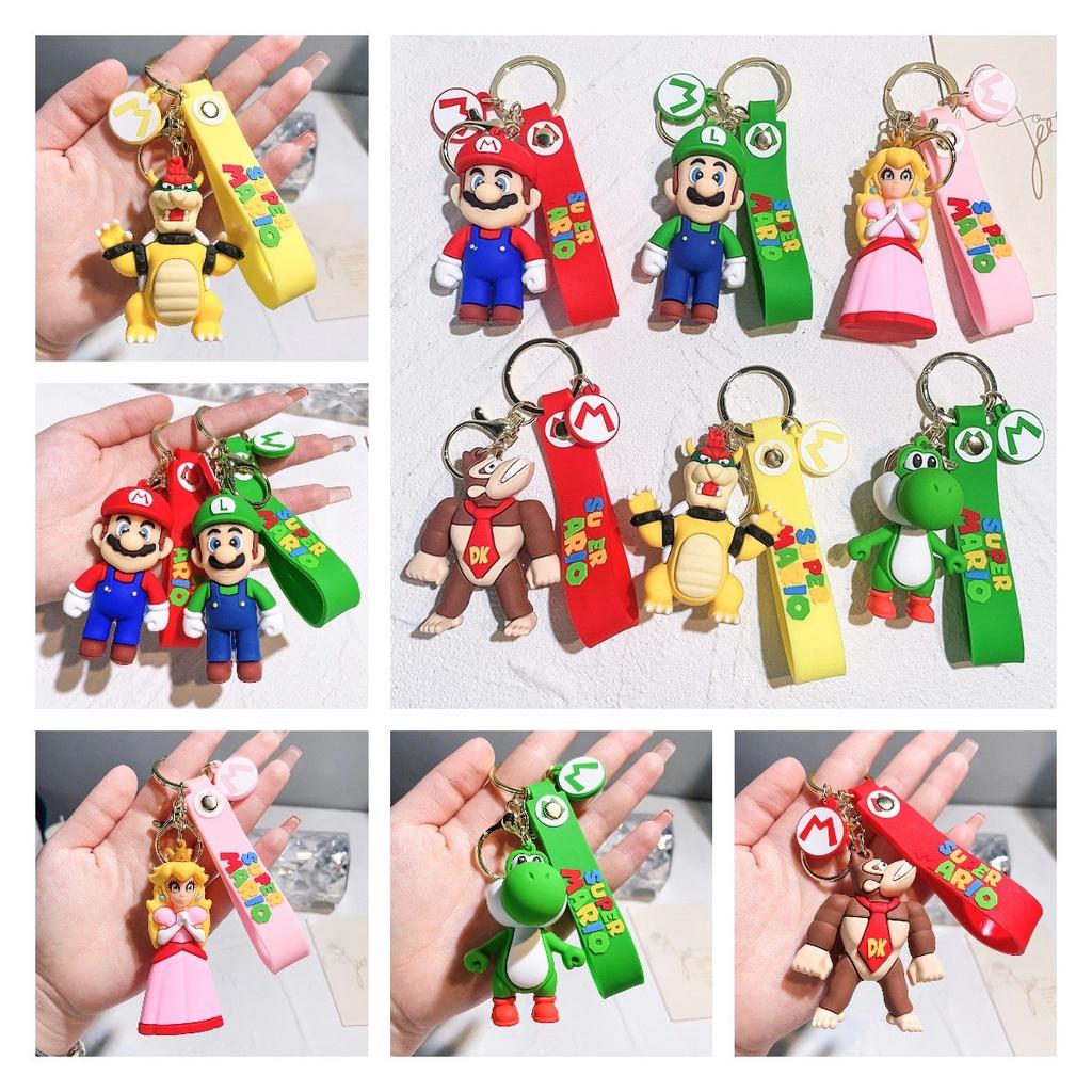 Cute Super Mario Keychain For Car And Bag Decorations Soft Pvc Material