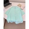Women's Solid Color Short Sleeved Shirts Summer Pocket Decoration Versatile Tops Korean Sweet Simple Ladies Blouse