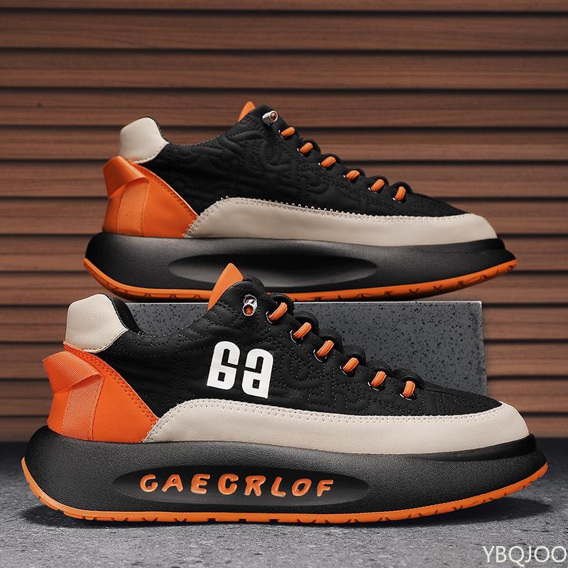 

Fashionable versatile sneakers casual comfortable men s sports shoes running thick soled height increasing men s shoes 44 чёрный