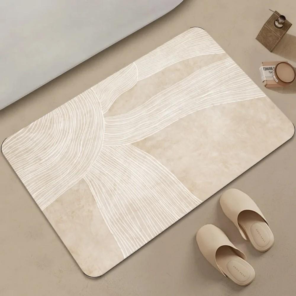 

Scandinavian Style Decora Doormat Beige And White Lines Of Art Sense Of Non Slip Wear Resistant Floor Mats Home Decora 50X80CM(1.6X2.6FT