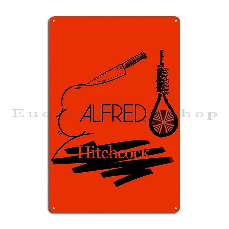 Alfred Hitchcock Orange Version Albix Metal Signs Decoration Home Cinema Design Cave Tin Sign Poster
