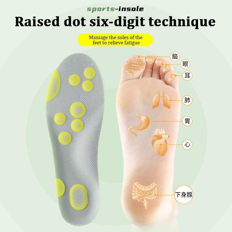 Latex Orthopedic Running Insoles for Shoes Sports Shoe Pad Super Soft Elasticity Deodorant Arch Support Massage Shock Absorption