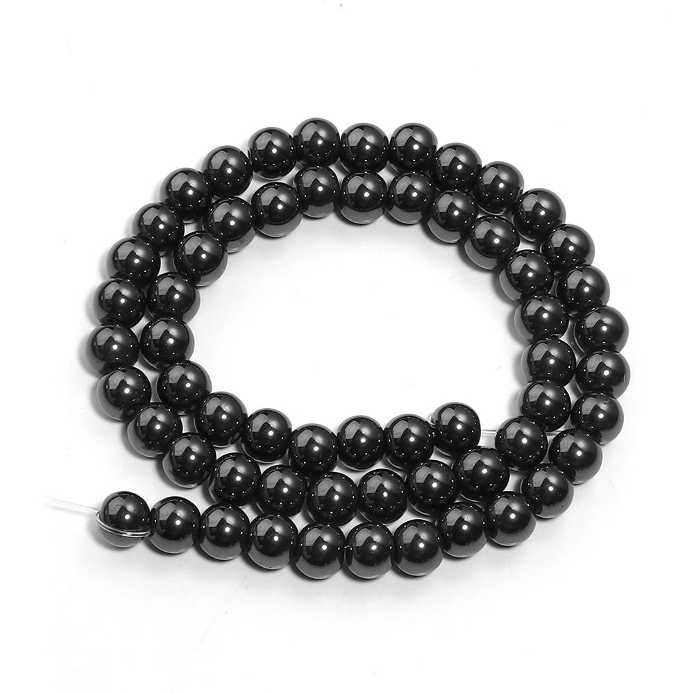 1 Strand 4/6/8/10/12mm Natural Black Hematite Stone Beads Magnetic Round Loose Beads For Jewelry Making DIY Bracelet Necklace