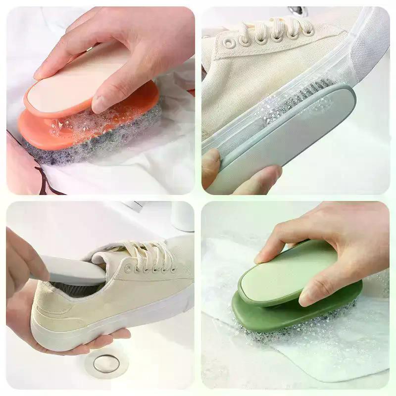 1Pcs Long Handle Household Cleaning Brush - Multi-Purpose Soft Bristle Shoe & Laundry Brush For Home, Car, And Daily Use