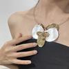Tooxika Exaggerated Personality Metal Glossy Oil Drop Magnolia Flower Collar Fashion Temperament Collarbone Chain