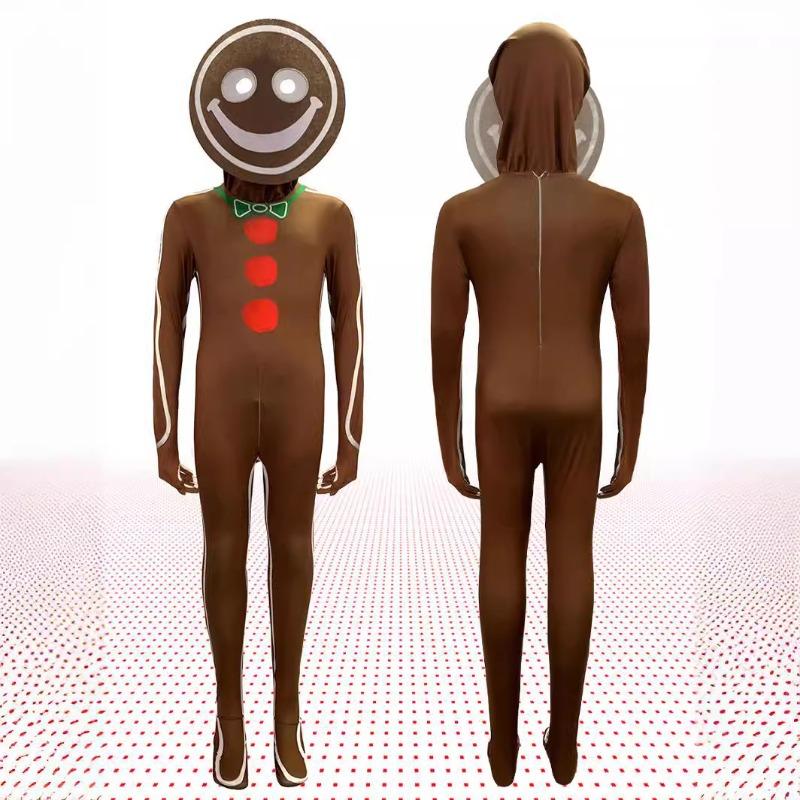 Christmas Bodysuit Cosplay Costume Gingerbread Man Stage Costume