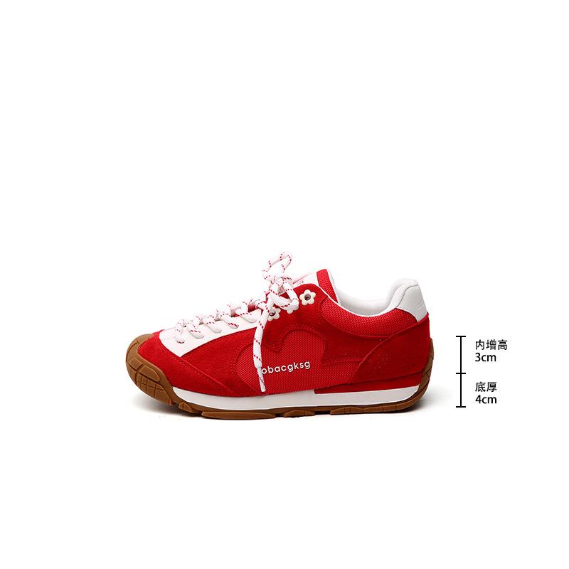 Retro Forrest Gump Training Shoes Women's Platform Flower Stray Shoes 2025 New Breathable Versatile Casual Sports Jogging Shoes