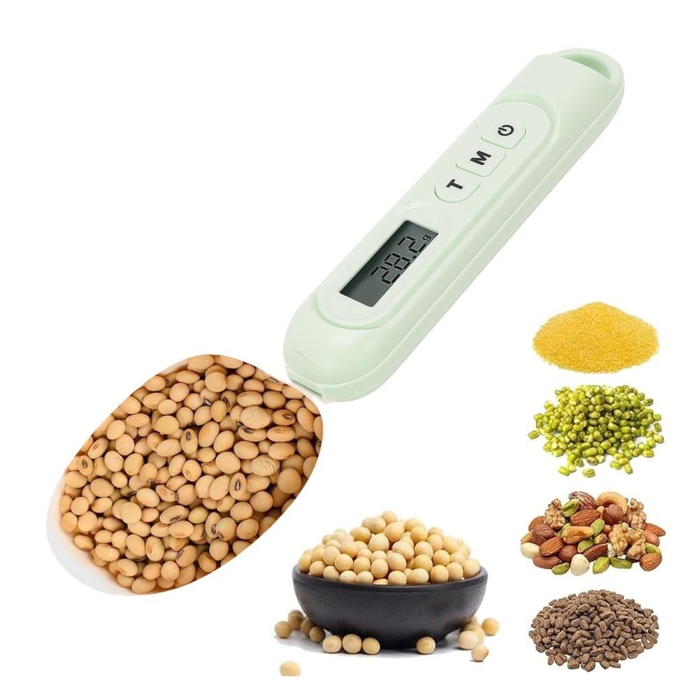 Beige Light Green Electronic Food Scale LCD Display Electronic Spoon Scale Portable Use