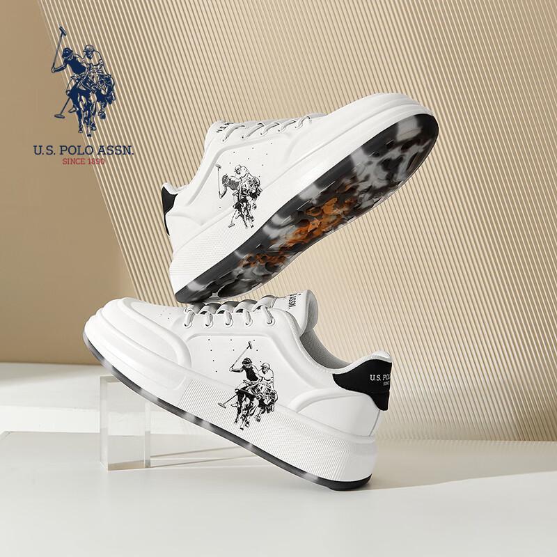 U.S. POLO ASSN. Men s Casual Low-Top Sneakers 41 белый черный