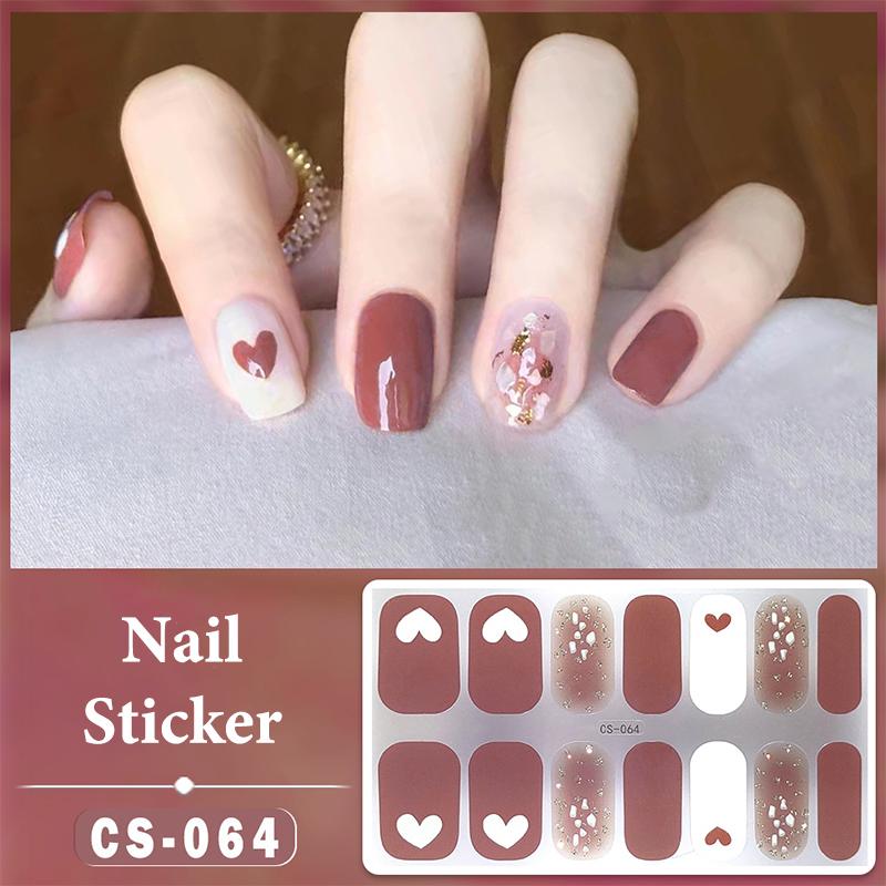14 Nails Simple Waterproof Nail Wraps Full Cover Nail Stickers Firm And Not Easy To Fall Off Multi Color Nail Art For Women'S D