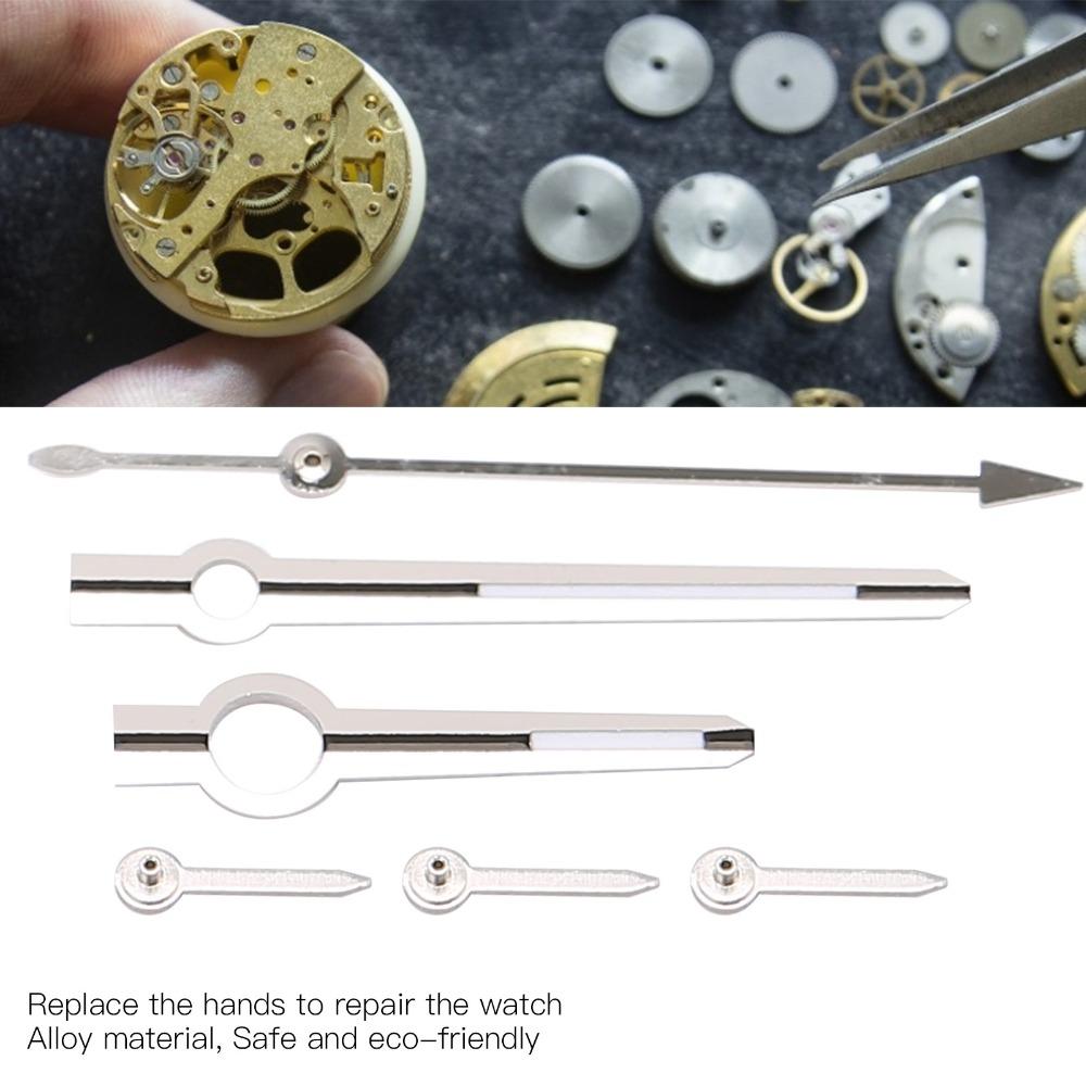 6Pcs Silver Watch Hands Set Alloy Watch Minute Hands For Watch Repair Professionals