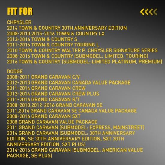 Dla 08-20 GRAND CARAVAN 08-16 TOWN & COUNTRY Szkło Lusterka Podgrzewane Strona Kierowcy G V