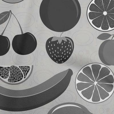 Cotton Flex Light Gray Fabric Fruits Craft Projects Decor Fabric Printed By The Yard 40 Inch