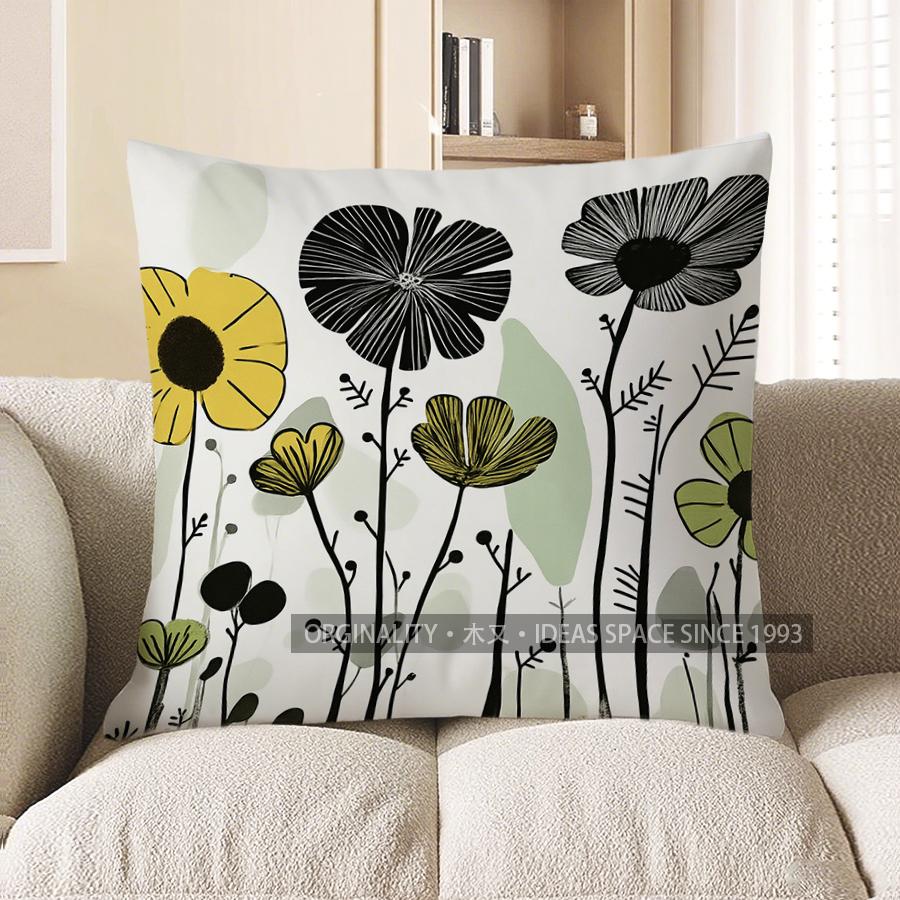 Home Decor Modern Floral Pattern Pillow For Home Decor Pattern Cushion Cover Suitable For Sofa Bedroom Car Pillow Cover