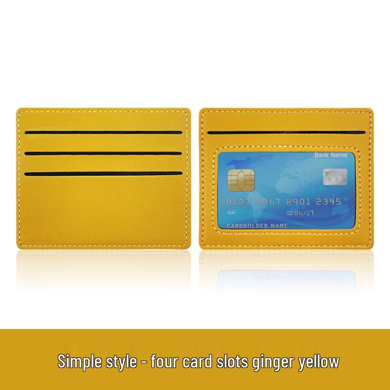 Women's Slim Stitched PU Leather Card Holder with 4 Slots