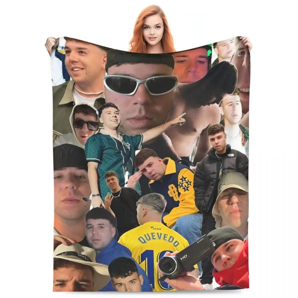 Singer Quevedo Blankets Reggaeton Latin Pop Latin Trap Plush Novelty Breathable Throw Blankets for Coverlet Spring/Autumn