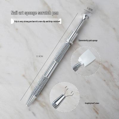 Nail Art Gradient Gel Sponge Tool Set: Ombre Blush Square Pen with Mini Tofu Block