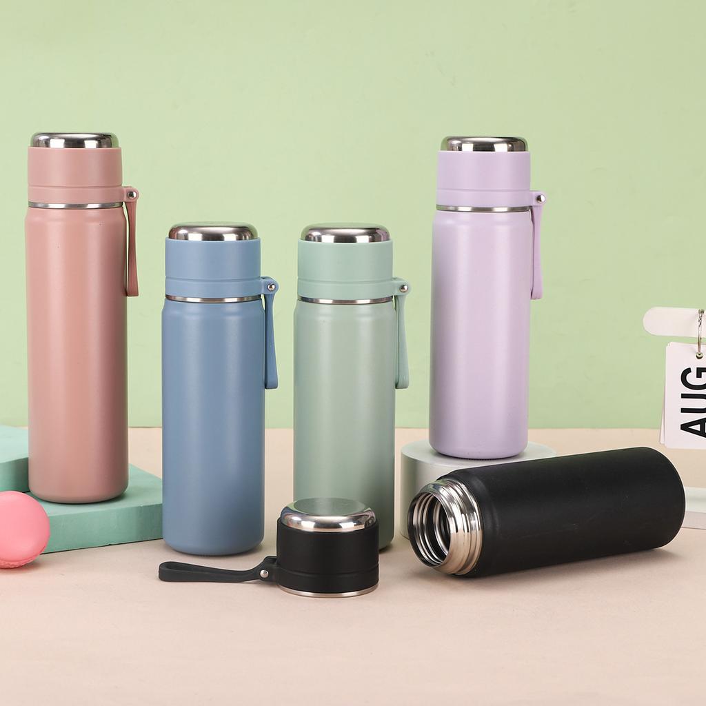 Stainless Tea Drink and Water Separation Sling Vacuum Mug Stylish Portable Student Water Mug Jump Cap Straight Cup Durable
