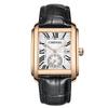 Used Watch Men's Leather Belt Calendar Antique: Square Roman Analog Display 3ATM Waterproof Stylish Quartz Watch Black Business Casual Men's Fashion