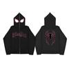 2023 Unisex Gothic Spider Print Zipper Hoodie - European & American Dark Sportswear, Harajuku Plus Size Couples Sweatshirt