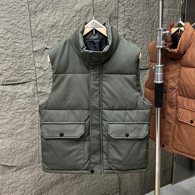 

Хлопковый жилет мужской зеленый зимний новый однотонный со стойкой воротником без рукавов хлопковый жилет студентка утолщенная куртка в стиле милитари 5XL (180-97.5 kg) армия зеленый