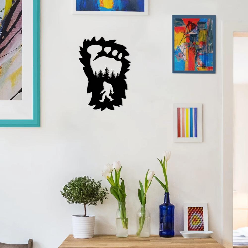 Vintage Sasquatch Decor in Metal - Indoor & Outdoor. Farmhouse Wall. Wall Sticker. Artwork. Iron Ornament.Iron Silhouette Art.
