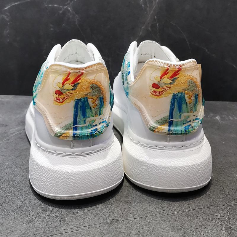 Günlük ayakkabılar erkek tahta ayakkabıları beyaz Avrupa trend stilleri, ulusal trend moda ayakkabılar, Wenzhou ayakkabıları canlı yayın shake fast