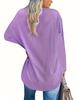 Women's Big Size Casual Long Sleeve Round Neck Solid Color T-Shirt Spring Autumn Plus Size Clothing