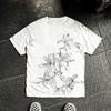 200G Is Thin and High and Impermeable! Line Art: Lily Flower Fresh Preppy Style Short-sleeved T-shirt Graphic Vintage T Shirt