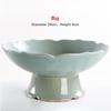 Living Room Household Snacks Tribute Plate Bowl Light Luxury Tea Table Blue and White Ceramic High Foot Tea Tray Fruit Plate
