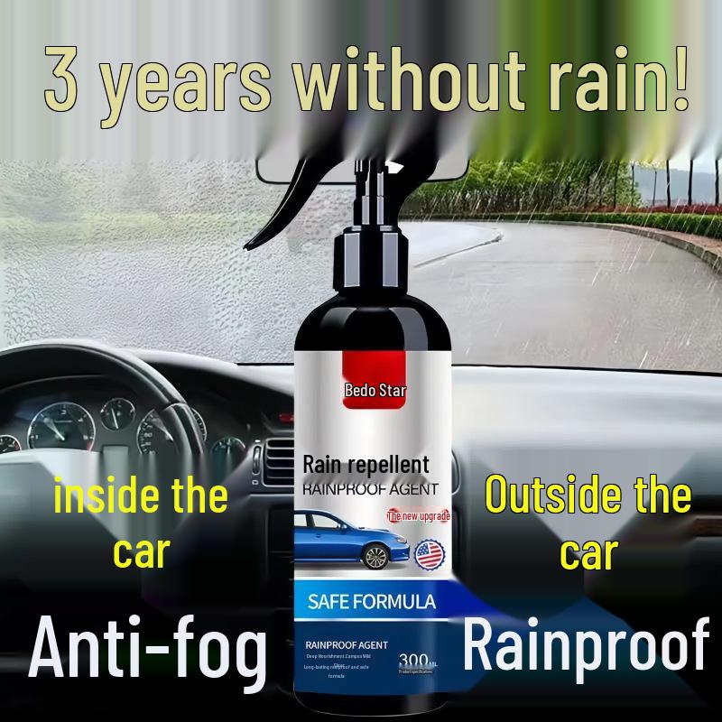 Car Rearview Mirror Anti-Fog & Rain-Repellent Glass Spray, Windshield Defogger Cleaner