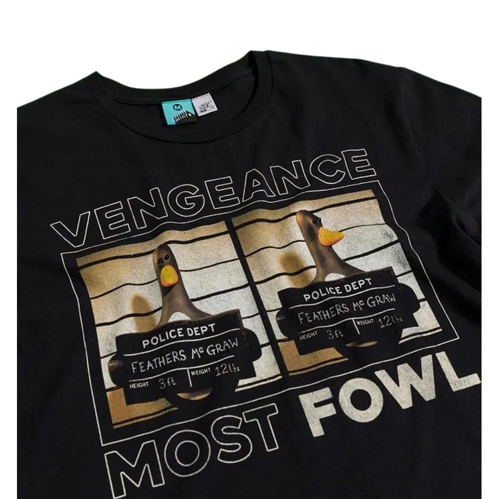 Wallace and Gromit Unisex Adult Vengeance Most Fowl Feathers McGraw Mugshot T-Shirt