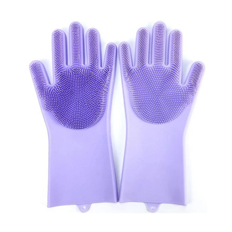 Pet Grooming Cleaning Gloves Dog Cat Bathing Shampoo Glove Scrubber Magic Dishwashing Cleanner Sponge Silicon Hair Removal Glove