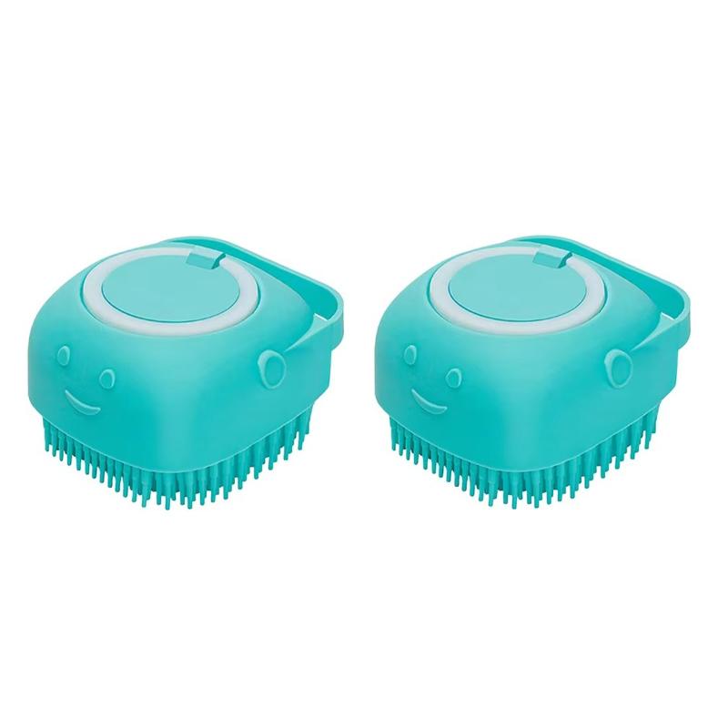 Szczotka do kąpieli dla psów Szczotka do masażu zwierząt Dozownik szamponu Miękka silikonowa szczotka Gumowe włosie dla psów i kotów Narzędzie do pielęgnacji pod prysznicem